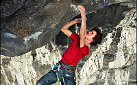 Adam Ondra pushing hard, 12. march 2015